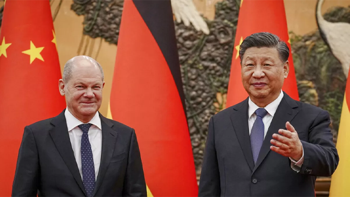 Chinese President Xi Jinping and German Chancellor Olaf Scholz